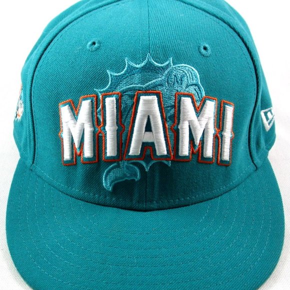 New Era Miami Dolphins NFL Embroidered Green Ball Cap Hat, Size 7-1/4 - Picture 1 of 6